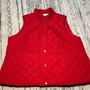 Kim Rogers Quilted Puffer Red Women's Vest